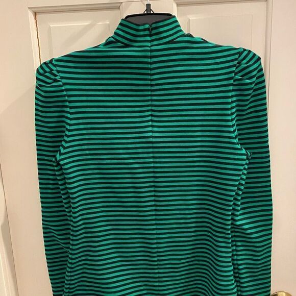 pushBUTTON green striped turtleneck sweater size small - Picture 8 of 8